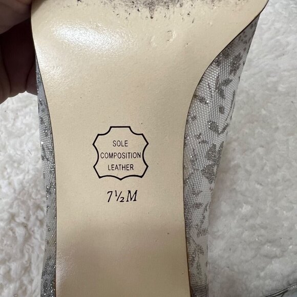 Touch‎ of Nina High Heels Womens 7.5 Silver Transparent Sparkles Synthetic - Picture 5 of 9